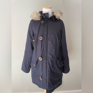 Navy Jcrew Womens parka size Small